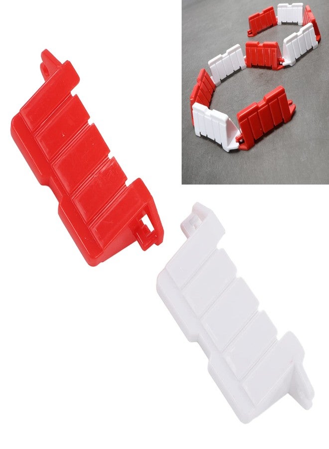 VBESTLIFE RC Drift Race Road Barriers, Durable Plastic DIY Racing Track Barriers for 1/10 1/14 1/18 Scale RC Cars 120PCS Red and White - Image 5