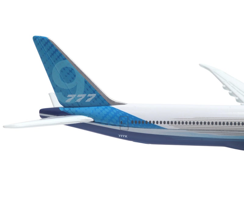 Daron Boeing 777X Commercial Aircraft Corporate Livery White and Blue Diecast Model Airplane by Daron - Image 3