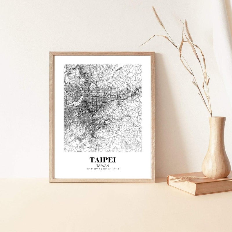 8X10 Unframed Taipei Taiwan City View Abstract Road Modern Map Art Print Poster Wall Office Home Decor Minimalist Line Art Hometown Housewarming wgn506 - Image 5