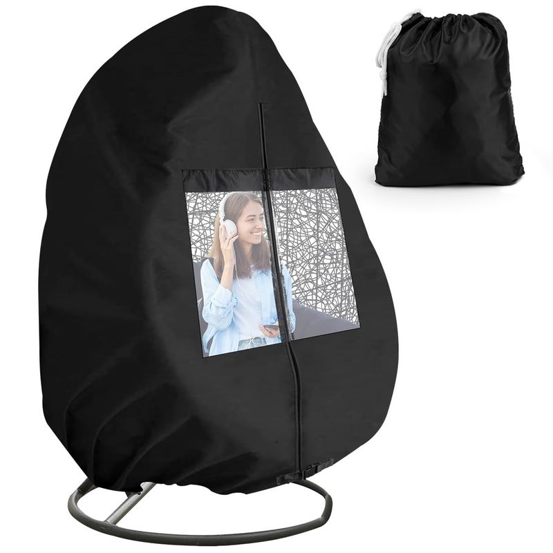 iCover i COVER iCOVER Patio Egg Chair Cover, Patented Outdoor Wicker Egg Chair Covers with Transparent Window, Waterproof - Image 1