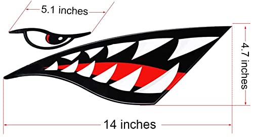 MOOCY 2Pcs Shark Teeth Mouth Kayak Stickers，Kayak Decals Waterproof DIY Funny Graphics Accessories for Kayak Canoe Fishing Boat Car Truck Jet Ski Hobie Dagger Ocean Boat Decoration - Image 2