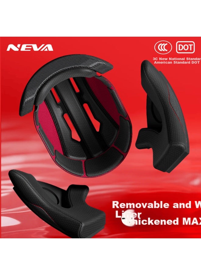Neva 3c Certified Dot Certified Motorcycle Helmet For Men Electric Vehicle Full Face Helmet Dual Lens Pearl White With Laser Red Lens + Clear Anti-fog Lens - Image 5
