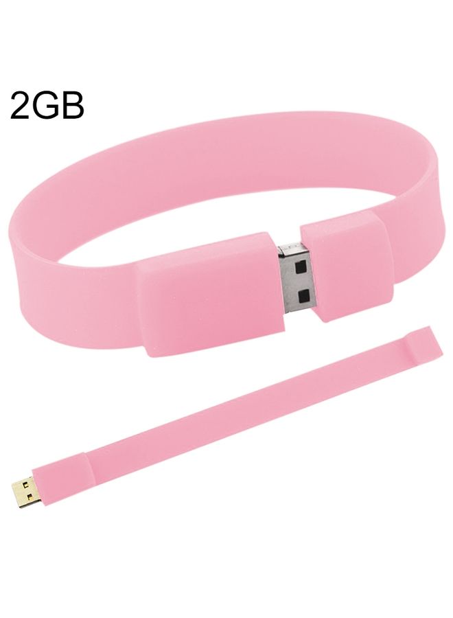 BURAQ 2GB Silicon Bracelets USB 2.0 Flash Disk(Pink)  - Image 1