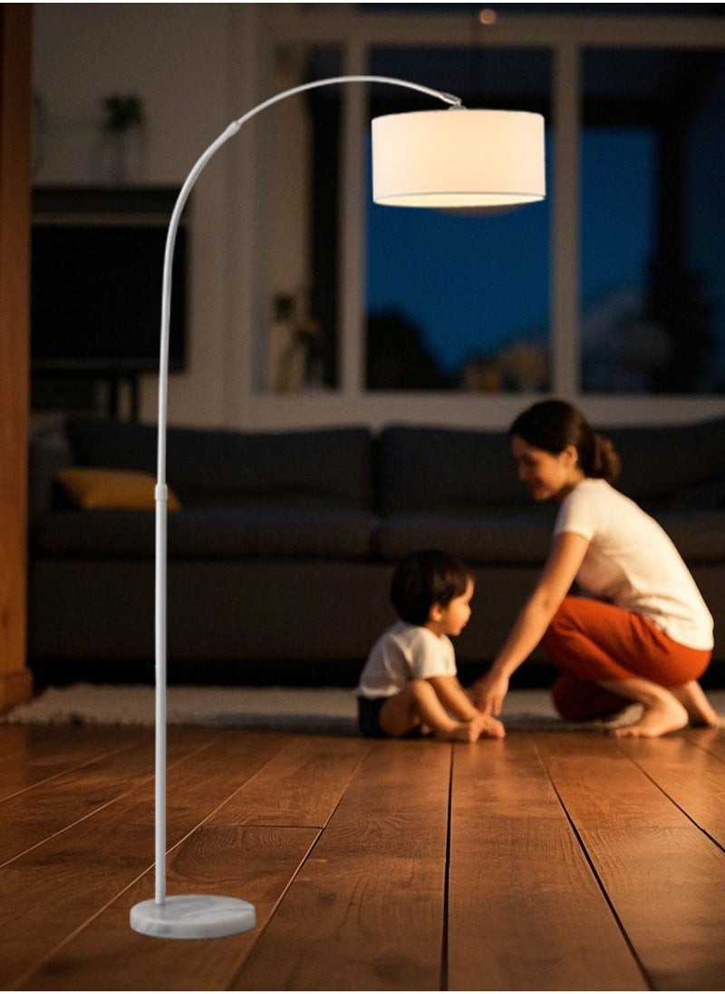 غرانفين مصباح أرضي عمودي بسيط لحماية العين من Nordic مع ضوء أرضي LED ثلاثي الألوان بقدرة 9 وات لغرفة النوم، أبيض 185 × 90 سم  - Image 3