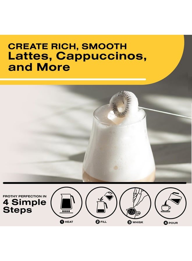 Bean Envy Milk Frother Handheld for Coffee - Electric Hand Blender, Mini Drink Mixer Whisk & Coffee Foamer Wand with Stand for Lattes, Cappuccino, Matcha and Hot Chocolate - Kitchen Gifts - Light Blue - Image 4