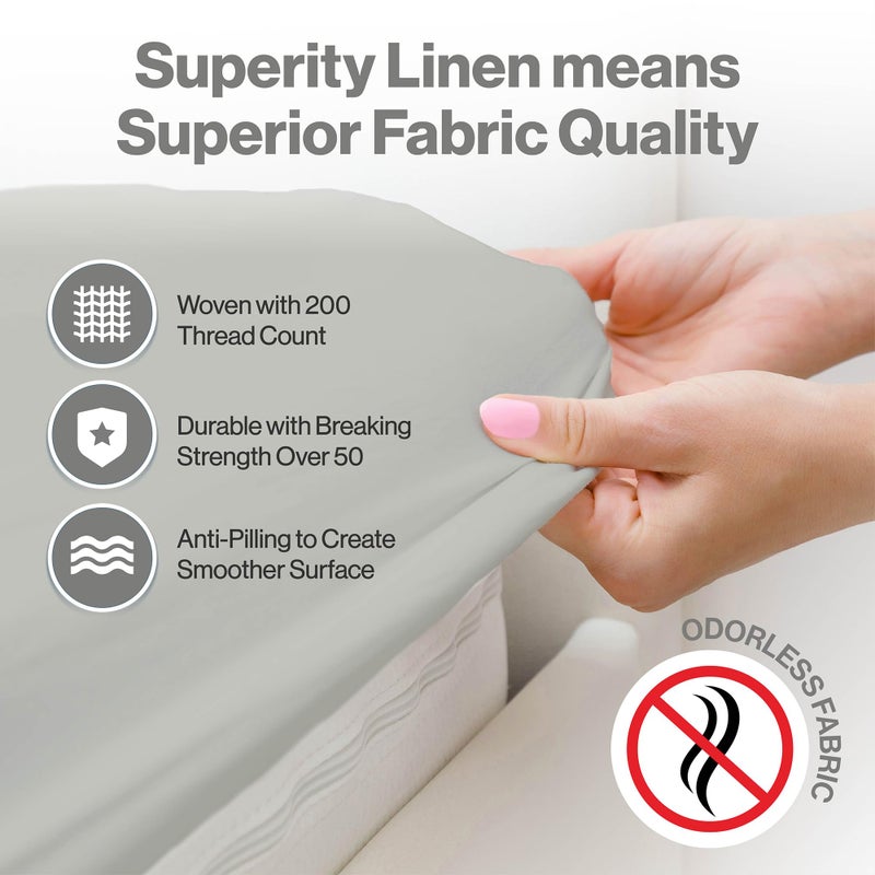 Superity Linen Superity Luxurious Hotel Quality Queen Fitted Sheet 100% Cotton Ultra Soft, Skin-Friendly & Hypoallergenic Deep Pocket Fits 16 Mattress Easy Care & Snug Fit (Queen Size - 60 X 80) - Image 3