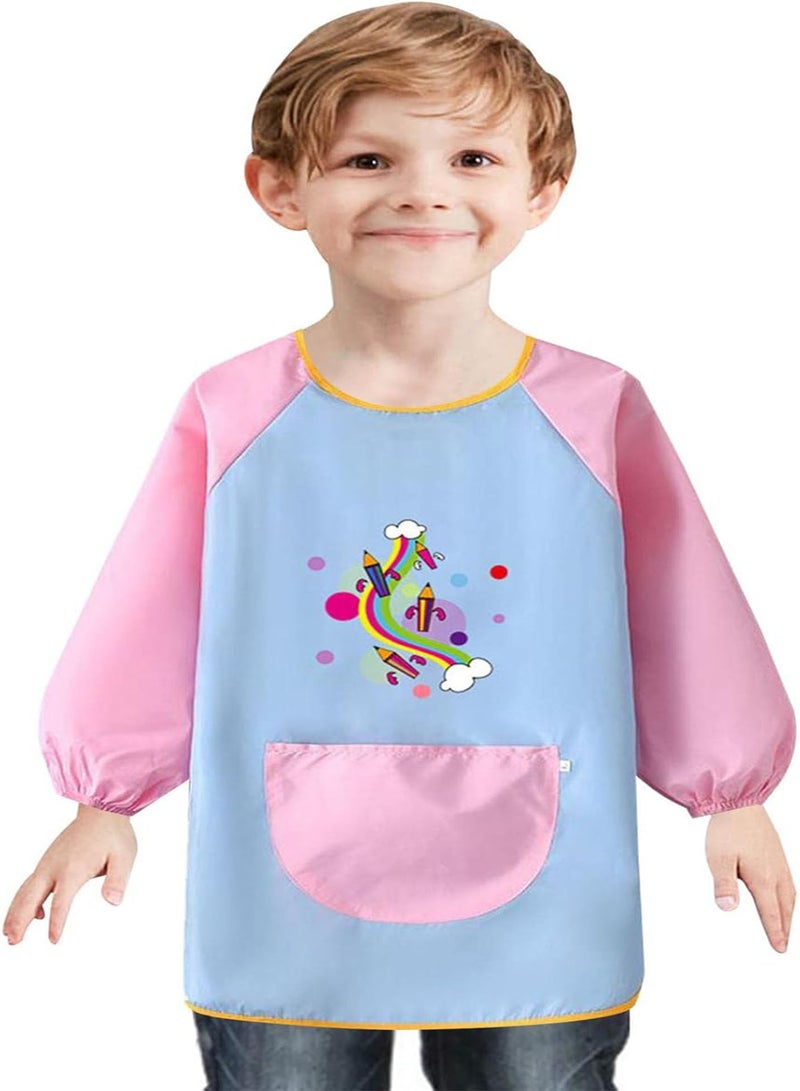 GGOOT Toddler Paint Smock - Fashionable Kids Art Smock with Long Sleeve & Pocket,Cute Artist Apron for Painting Pottery - Image 1