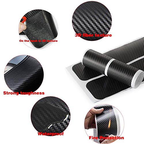 Allure Auto® 4pcs Carbon Fibre Sticker Car Door Sill Scuff Guard, Welcome Pedal Protect, Anti-Kick Scratch CAR Foot Steps for Tata Tiago - Image 3