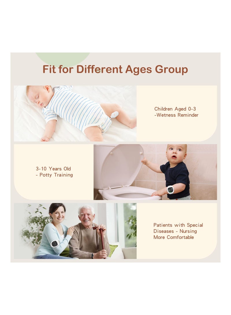 SOLARAE منبه تسرب البول اللاسلكي 2 في 1 وساعة تدريب على استخدام المرحاض للأطفال وكبار السن، ساعة تدريب على استخدام المرحاض قابلة لإعادة الشحن، منبه تسرب البول قابل للتخصيص، ساعة تذكير بتدريب المرحاض في الليل - Image 2