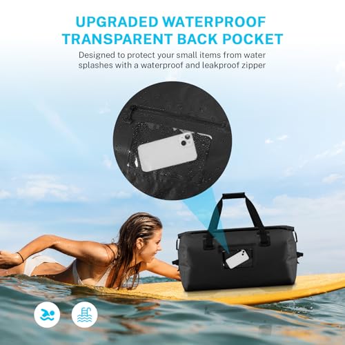 Gonex 60L Extra Large Waterproof Duffle Travel Dry Duffel Bag Heavy Duty Bag with Durable Straps & Handles for Kayaking Paddleboarding Boating Rafting Fishing Black - Image 3