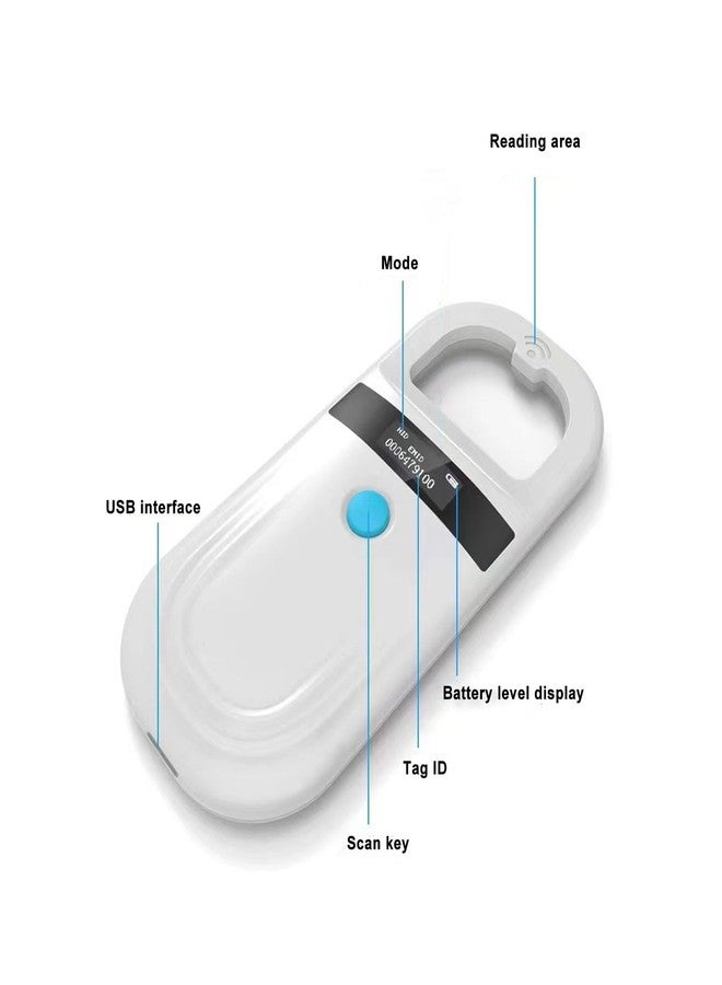 Heayzoki Pet Microchip Reader Scanner, Portable Animal Tag Scanner, 128 Records Data Storage, for Pet Livestock Wildlife - Image 3