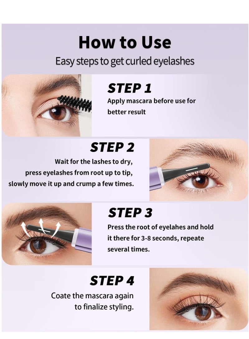 Rechargeable Heated Eyelash Curler for Quick Natural Curling, 24-Hour Long-Lasting Eye Makeup Tool for Women - Image 4