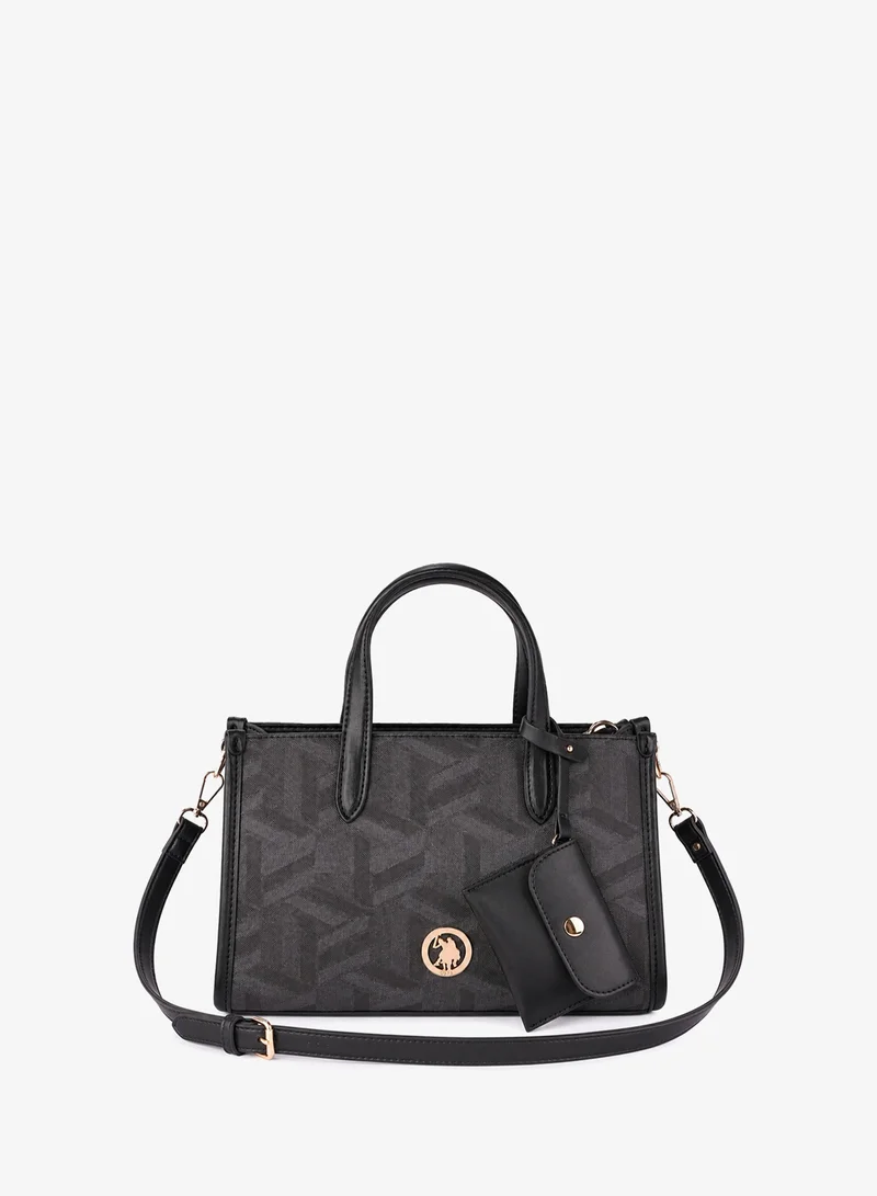 U.S. Polo Assn. Women's Shoulder Bag, Ladies Bag Crossbody Bag & Handbag for Ladies Travel Bag for Girls Black