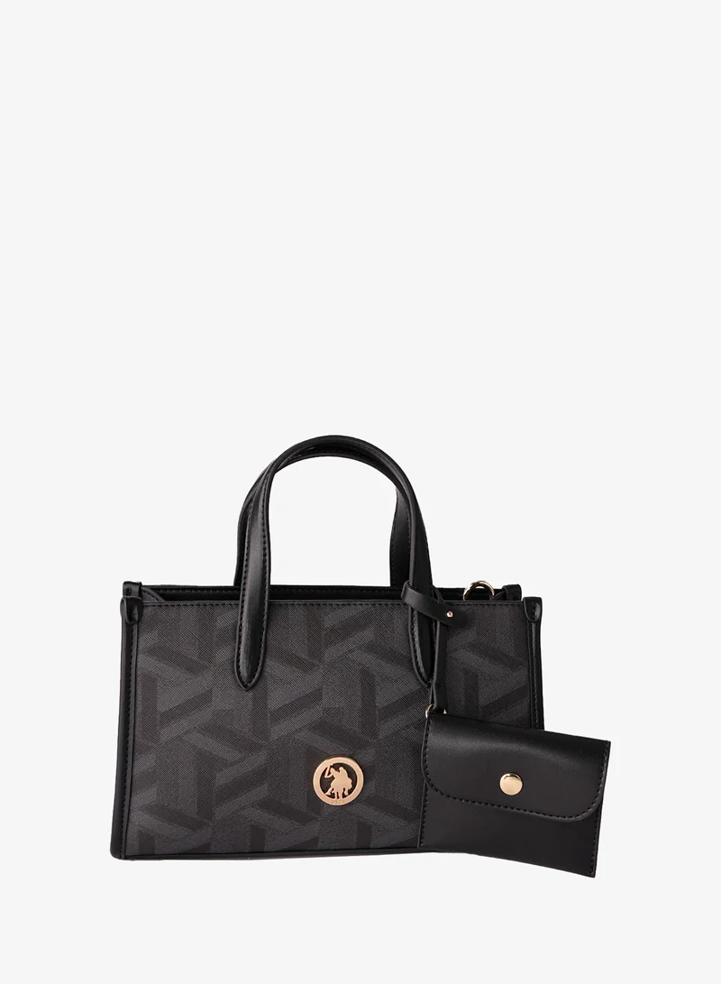 U.S. Polo Assn. U.S. Polo Assn. Women's Shoulder Bag, Ladies Bag Crossbody Bag & Handbag for Ladies Travel Bag for Girls Black