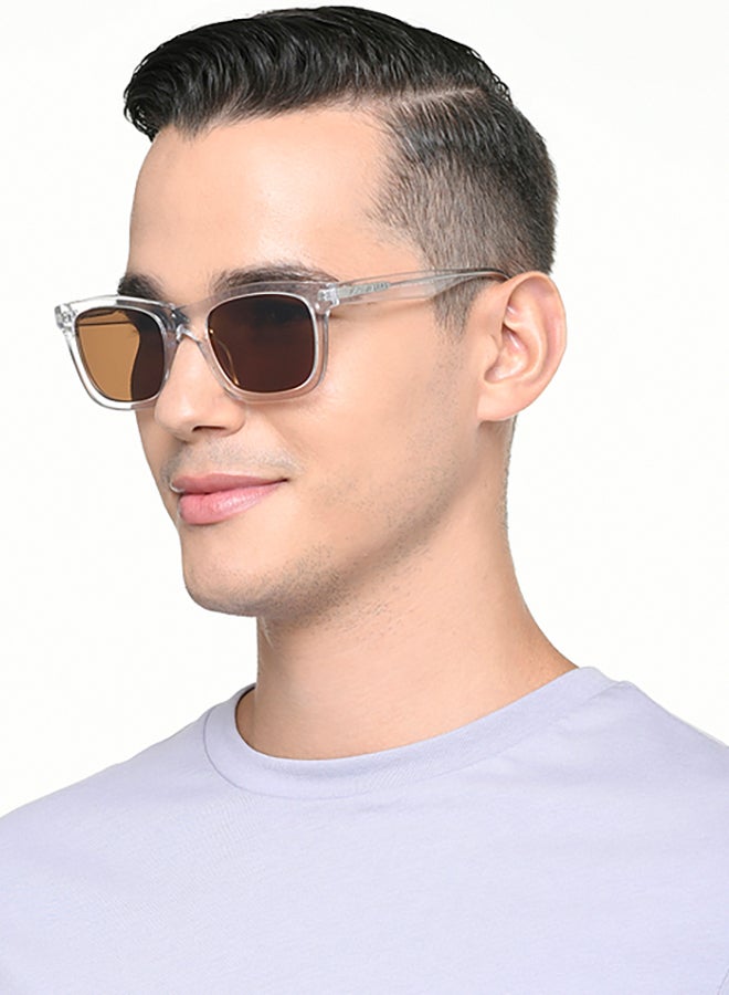 John Jacobs Unisex John Jacobs | Transparent - Brown | Full Rim Square Stylish & Premium UV Protected Sunglasses | JJ Acetate | Polarized and 100% UV Protected | Men & Women | Extra Wide | JJ S17338 - Image 3