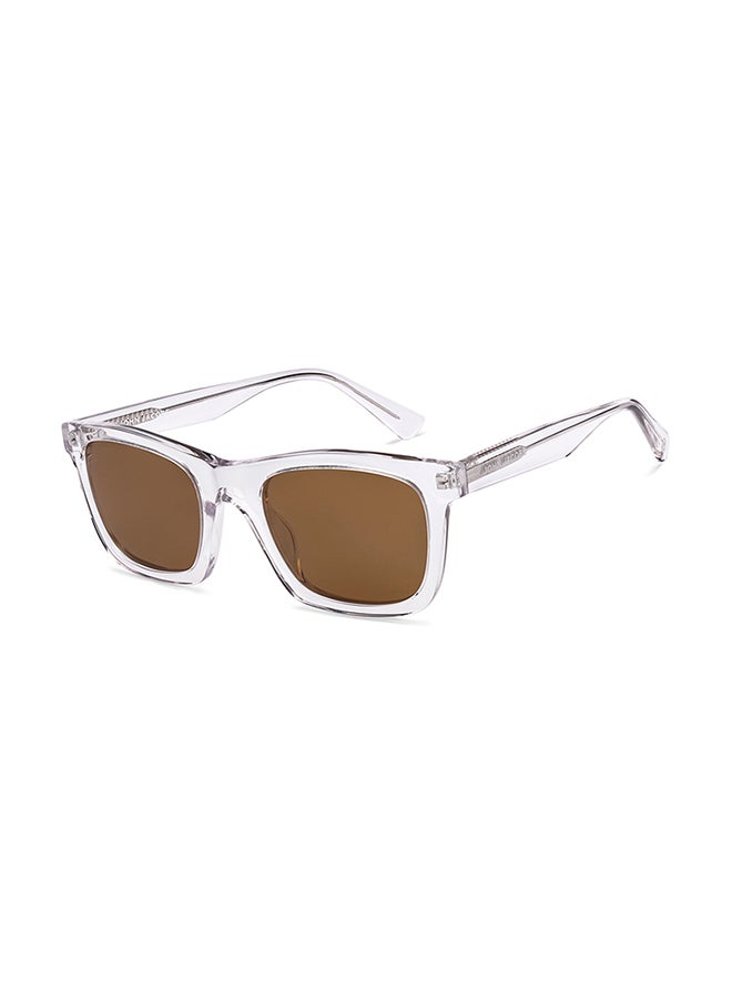 John Jacobs Unisex John Jacobs | Transparent - Brown | Full Rim Square Stylish & Premium UV Protected Sunglasses | JJ Acetate | Polarized and 100% UV Protected | Men & Women | Extra Wide | JJ S17338 - Image 1