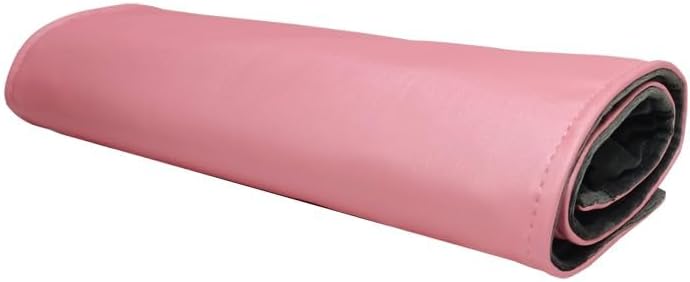 SCIKHEFT Portable Jewelry Roll Untangled Secure Necklace Travel Storage Bag Displays Holder 16 Chain (Pink PU and gray velvet) - Image 4