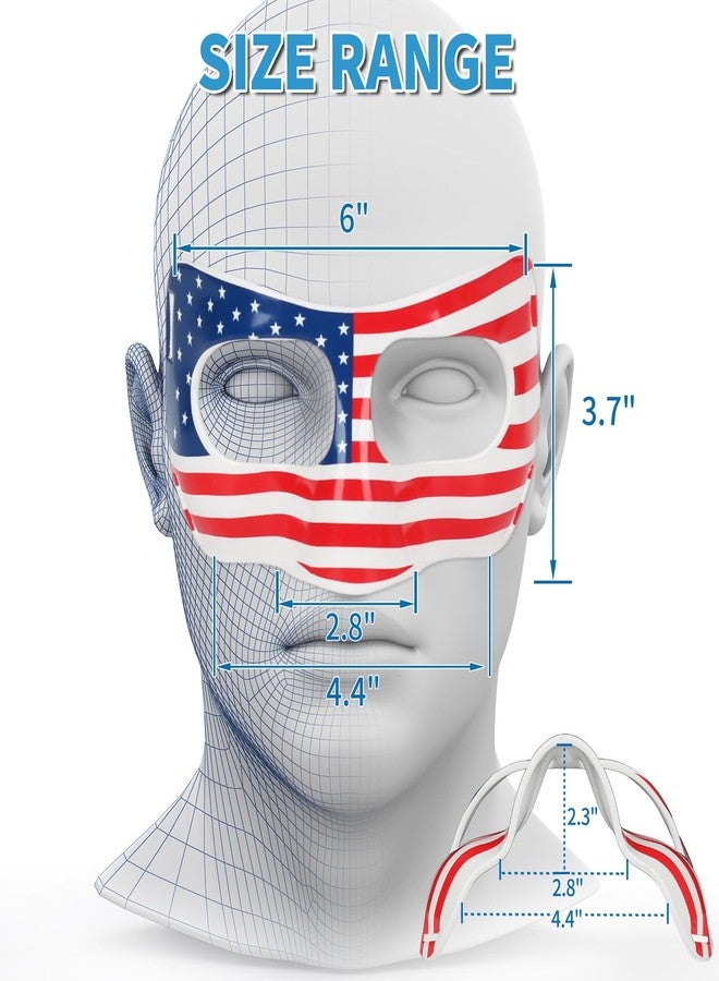 HIAARO QK01US Nose Guard for Broken Nose, Face Shield Masks, Adjustable American Flag Eye Mask, Masquerade USA Half Mask, Suitable for Adults and Teenagers, Men and Women, for Soccer and Basketball - Image 4
