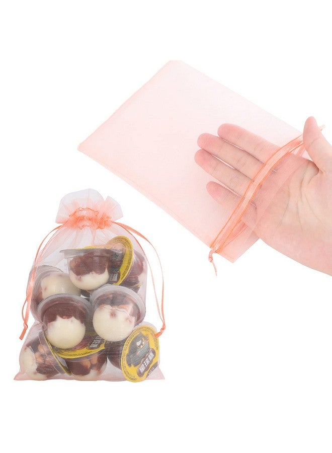 Ponpon 100Pcs Assorted Color Organza Bags, 5X7 Inches Mesh Bags Drawstring Bags For Candy Jewellery Random Color - Image 4