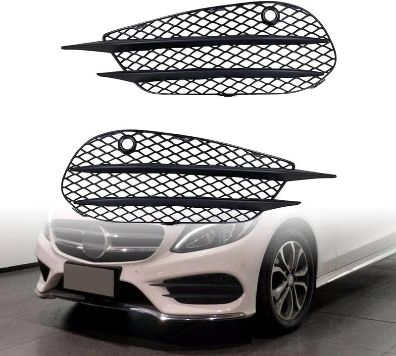 Astra Depot Front Lower Bumper Fog Light Mesh Grille for 2015-2018 Mercedes W205 C-Class - Image 1