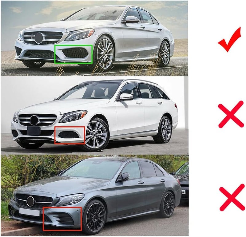 Astra Depot Front Lower Bumper Fog Light Mesh Grille for 2015-2018 Mercedes W205 C-Class - Image 3