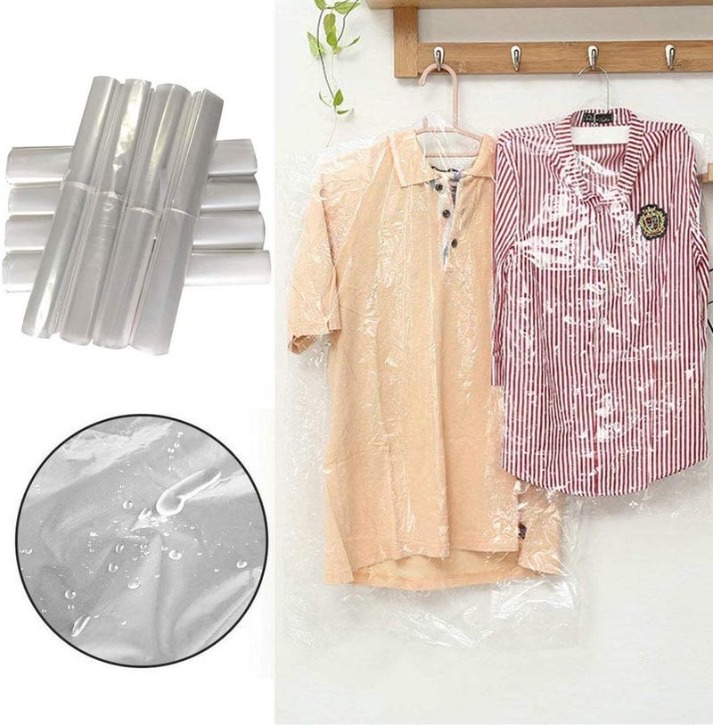 Fangkun 100 Pack Garment Bag Transparent Clothing Dust Cover Dustproof Hanging Clothes Suit Dress Jacket Cover for Dry Cleaner, Home Storage,Travel, Clothes Storage Closet,23.6 x 35.4 inches - Image 4