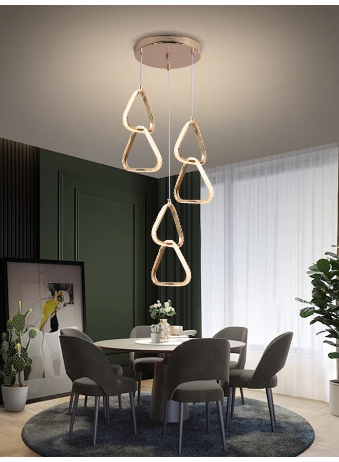 Best Power Modern Acrylic 3 LED Lamps Chandelier Ceiling Light 6500 – 3 Lighting Levels, 110cm Adjustable Length, 80Watt, Elegant and Energy-Efficient Lighting for Living Room, Dining Room, and Bedroom - Image 1