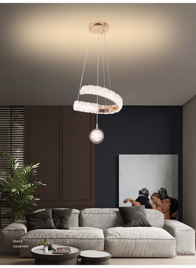 Best Power Modern LED Chandelier 6134 - 3 Lighting Levels, 40W Pendant Lamp with Adjustable Height up to 90cm - Contemporary Ceiling Light for Living Room, Dining Room, Bedroom, Office - Image 2