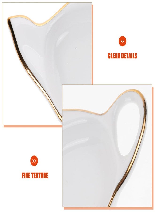 BESTOYARD Teapot Shaped Tea Bag Coasters Set of 4 Ceramic Tea Bag Plates with Saucer for Time Table Protection and Spill Prevention - Image 3