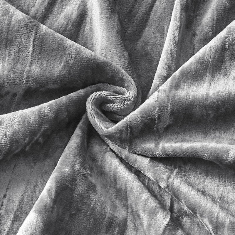 Fredsure Crinkle Velvet Comforter Set, 3 Pieces Grey King, Crinkle Velvet Face and Brushed Microfiber Reverse - Image 5