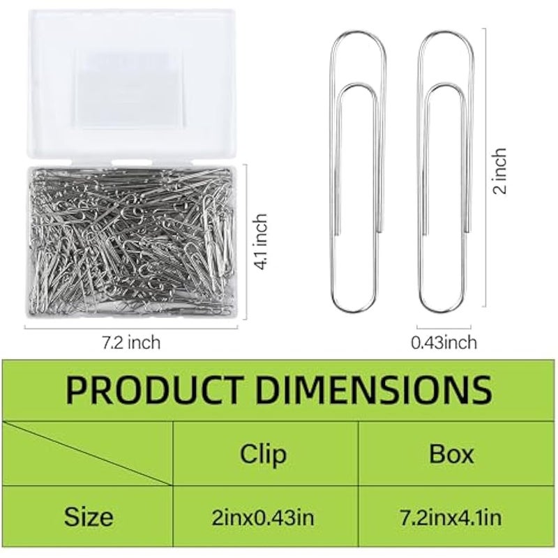 Large Paper Clips, Jumbo Paper Clips, 2 Paperclips Large, 180 pcs Paper Clips Office Supplies - Image 2