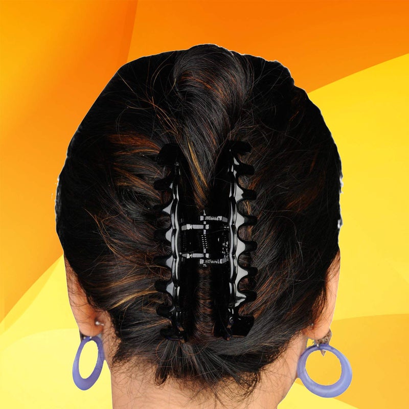 BIRDWARE big size hair clips clutcher for women claws for girls Imported Rubber Acrylic Material Stone Butterfly hair clips for women | hair clutchers | hair Claws (Pack of 1) (Black.) - Image 3