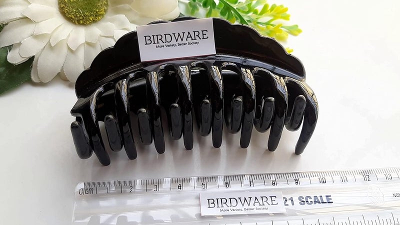 BIRDWARE big size hair clips clutcher for women claws for girls Imported Rubber Acrylic Material Stone Butterfly hair clips for women | hair clutchers | hair Claws (Pack of 1) (Black.) - Image 2