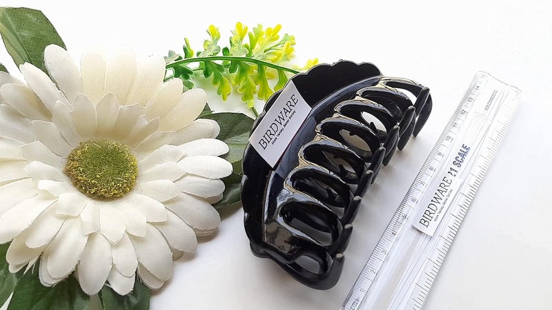 BIRDWARE big size hair clips clutcher for women claws for girls Imported Rubber Acrylic Material Stone Butterfly hair clips for women | hair clutchers | hair Claws (Pack of 1) (Black.) - Image 5