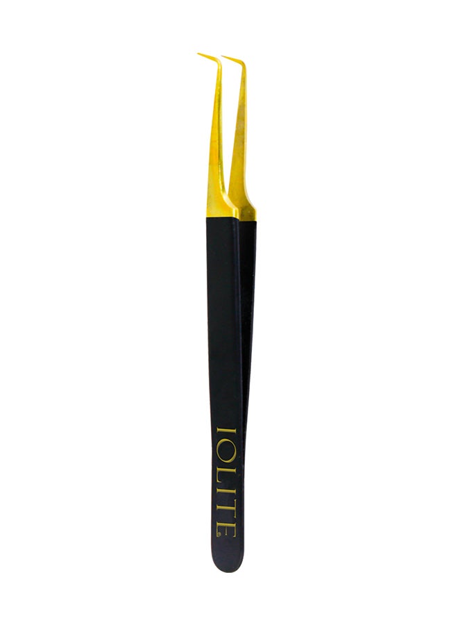 IOLITE Anti Static Stainless Steel Tweezers Picking Tool For Eye Lash Extensions Supplies L Shaped - Image 1