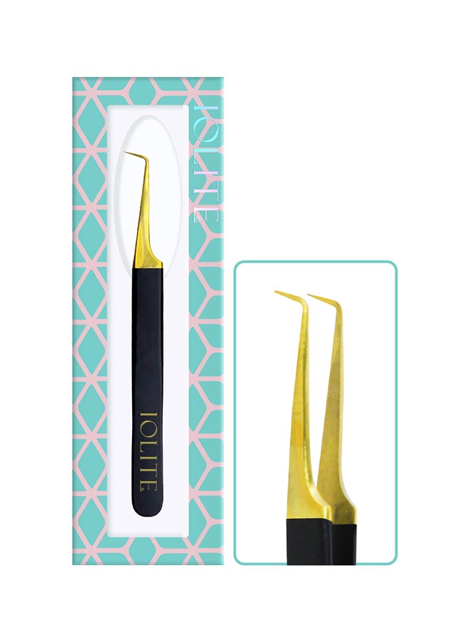 IOLITE Anti Static Stainless Steel Tweezers Picking Tool For Eye Lash Extensions Supplies L Shaped - Image 2