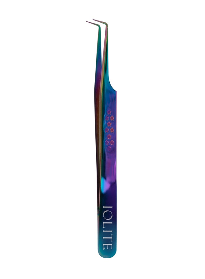 IOLITE Anti Static Stainless Steel Tweezers Picking Tool For Eye Lash Extensions Supplies L Shaped - Image 3
