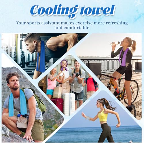 PAWPRO 4 Packs Cooling Towels for Neck and Face40x12 Soft Breathable Cooling Towel with Waterproof Bag CarabinerMicrofiber Cooling Towels for Yoga SportGymCamping Multicolor - Image 3