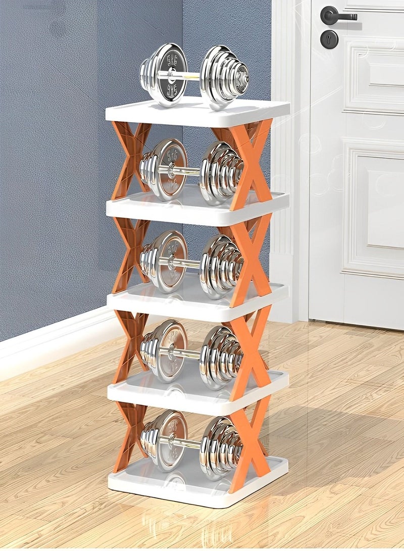 Raxoom X Shape Shoe Rack, Vertical Shoe Tower, Narrow Corner Shoe Rack, Shoe Shelf, DIY Free Standing Shoes Storage Organizer for Small Entryway, Closet, Hallway, Living Room, Bedroom 6 Layers - Image 4