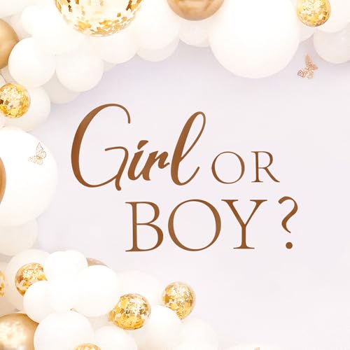 PEUTIER Girl or Boy Wall Sticker Baby Shower Party Decal Sign Gender Reveal Sign Decal Gender Theme Decals Arch Decoration for Arch Wall Door Room - Image 1