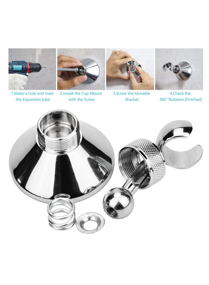 Y&D Shower Head Holder, Adjustable Removable Wall Bracket Zinc Alloy Bathroom Wand Mounted with Screw for Standard Handheld Hose  - Image 3