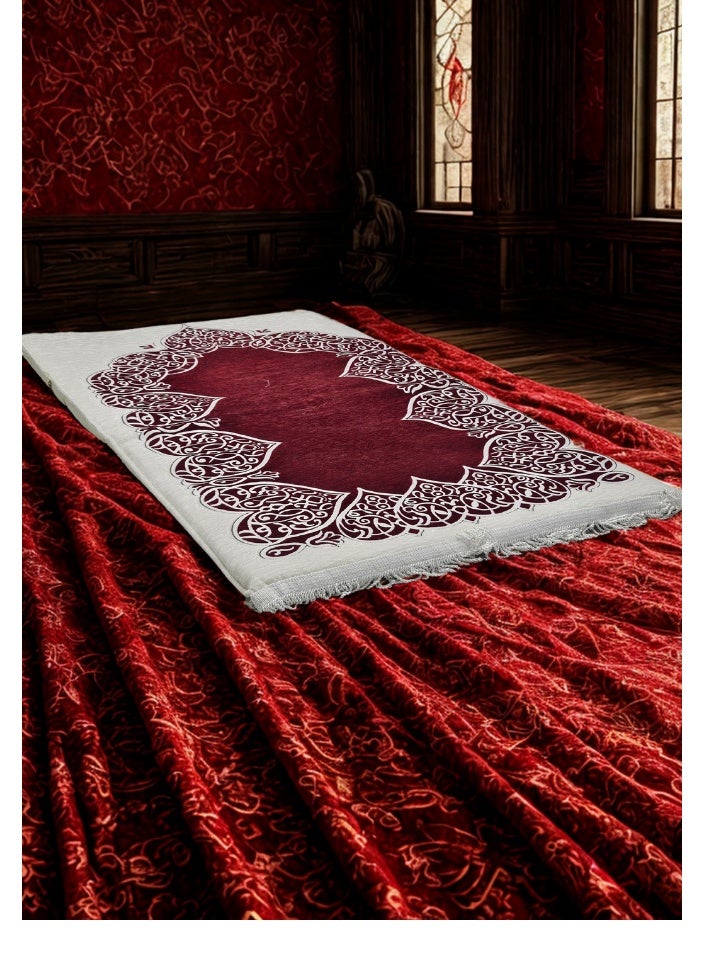 سمارت هوم سجادة صلاة فاخرة مبطّنة ، سجادة صلاه حشوة داخلية عازلة 110*70*4 سم ، قماش مايكروفايبر ناعم وحشوة إسفنج مريحة - Image 4