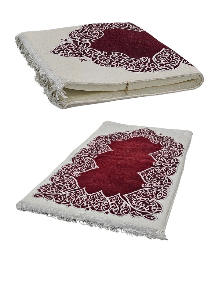 سمارت هوم سجادة صلاة فاخرة مبطّنة ، سجادة صلاه حشوة داخلية عازلة 110*70*4 سم ، قماش مايكروفايبر ناعم وحشوة إسفنج مريحة - Image 3