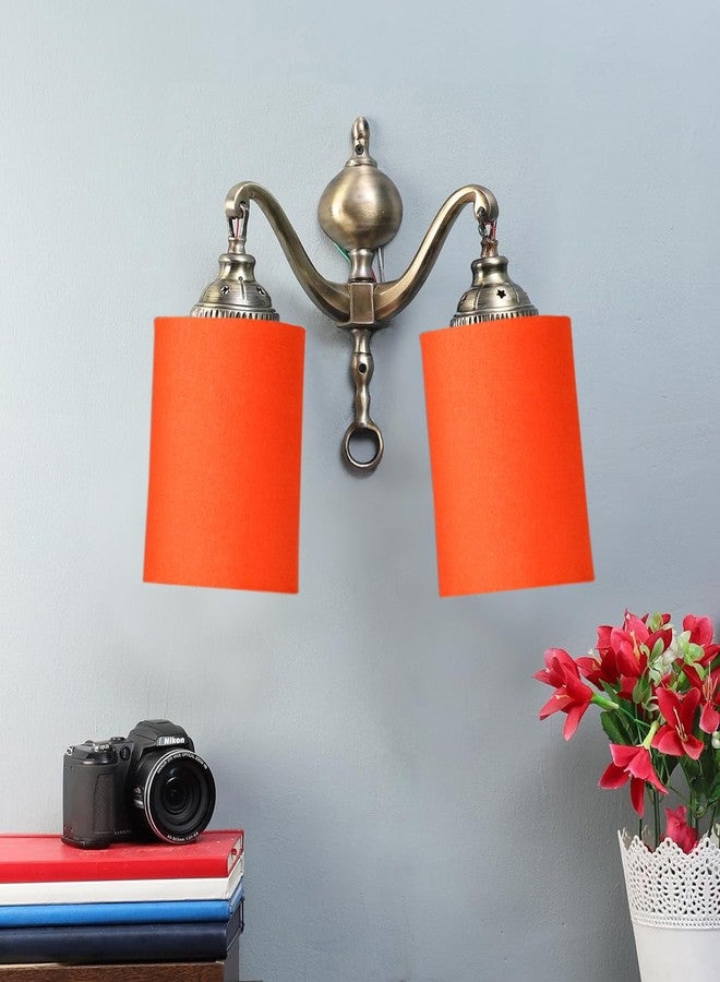Devansh Dual Golden Antique Orange Cotton Shade wall décor wall Hanging Light Vintage wall Lamps Decorative lamp Traditional wall lamp - Image 2