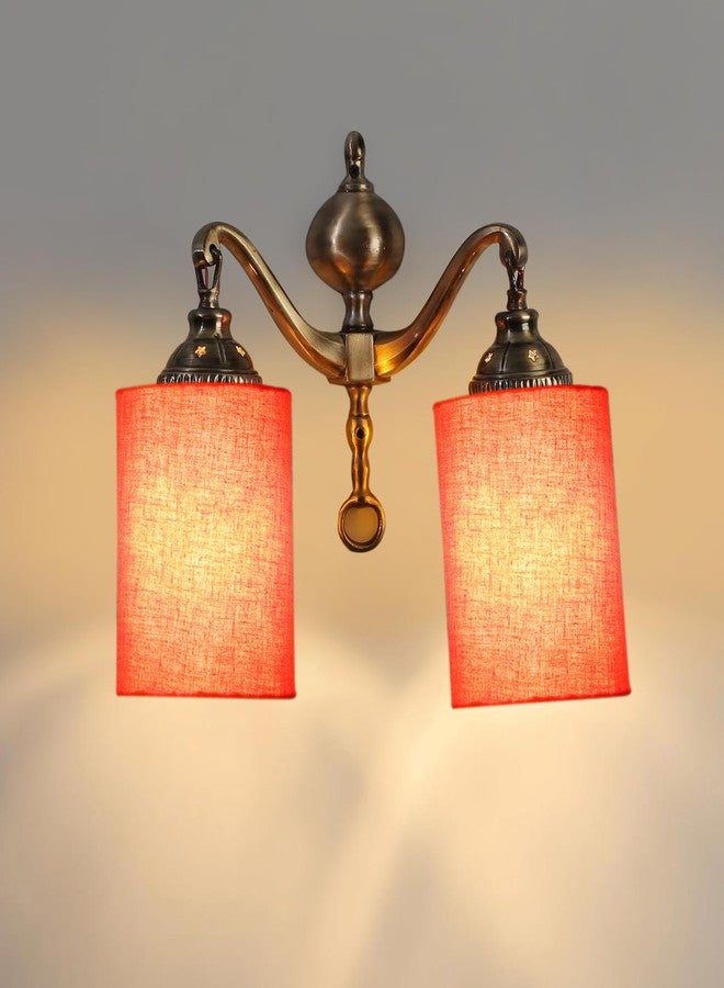 Devansh Dual Golden Antique Orange Cotton Shade wall décor wall Hanging Light Vintage wall Lamps Decorative lamp Traditional wall lamp - Image 4