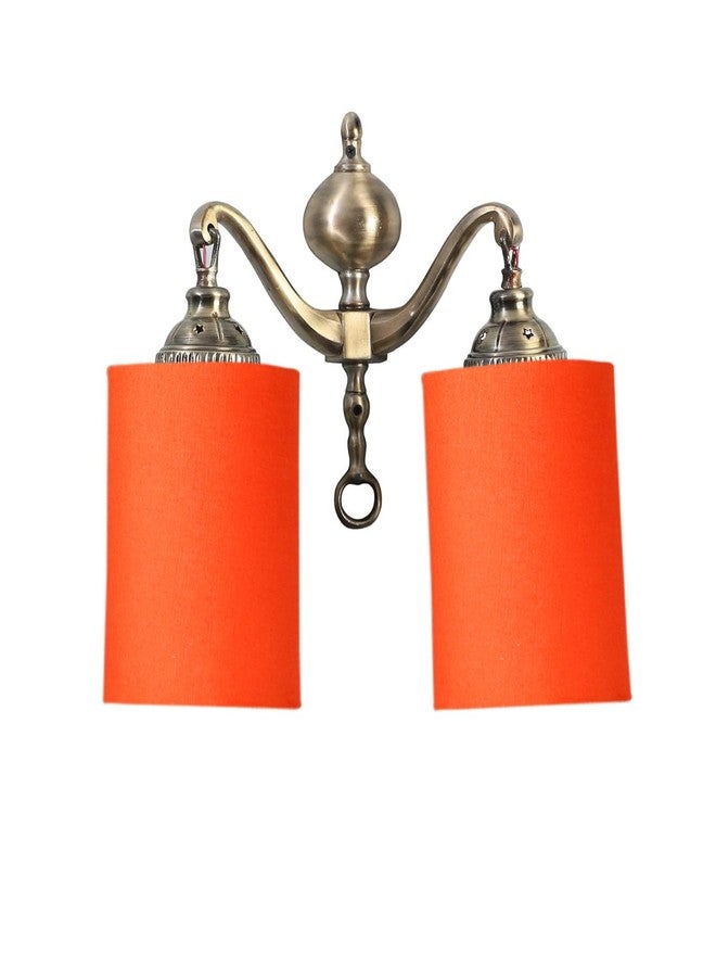 Devansh Dual Golden Antique Orange Cotton Shade wall décor wall Hanging Light Vintage wall Lamps Decorative lamp Traditional wall lamp - Image 5