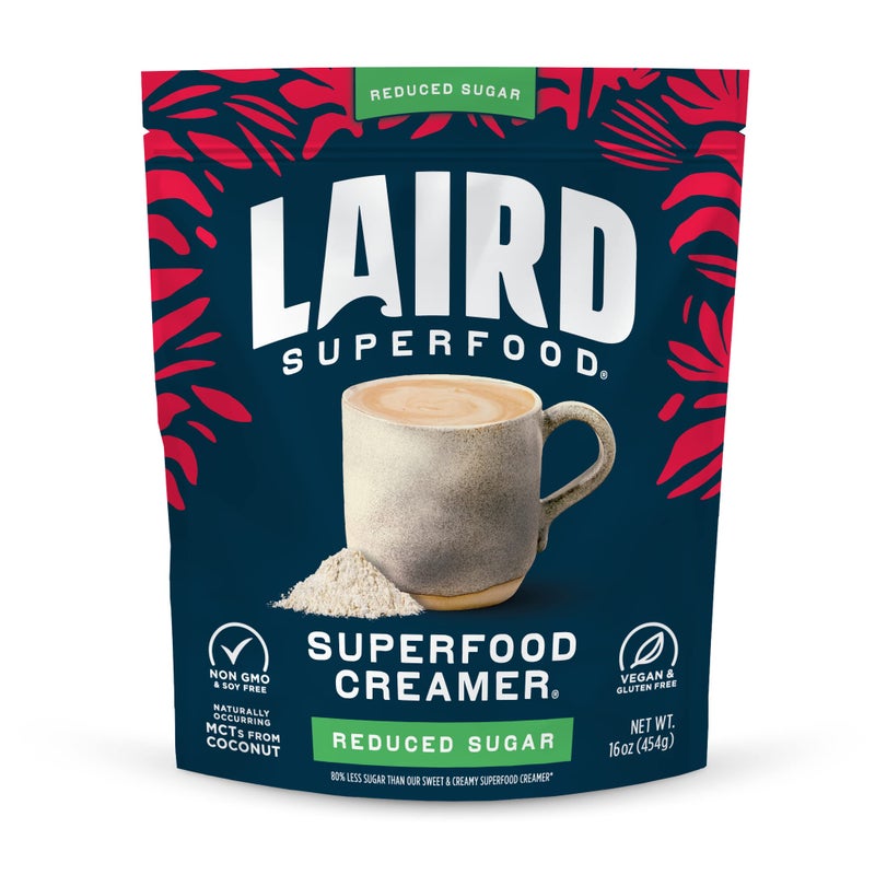 Laird Superfood Non-Dairy Reduced Sugar Superfood Coconut Powder Coffee Creamer, Keto, No Sugar Added, Gluten Free, Non-GMO, Vegan, 16 oz. Bag, Pack of 1 - Image 1