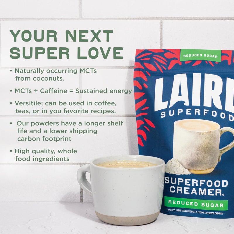Laird Superfood Non-Dairy Reduced Sugar Superfood Coconut Powder Coffee Creamer, Keto, No Sugar Added, Gluten Free, Non-GMO, Vegan, 16 oz. Bag, Pack of 1 - Image 5