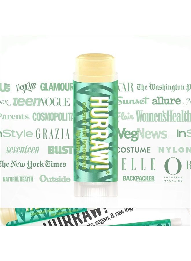 Hurraw! Coconut, Mint, Lemongrass (Pitta) Lip Balm, 3 Pack: Organic, Certified Vegan, Cruelty and Gluten Free. Non-GMO, 100% Natural Ingredients. Bee, Shea, Soy and Palm Free. Made in USA - Image 4