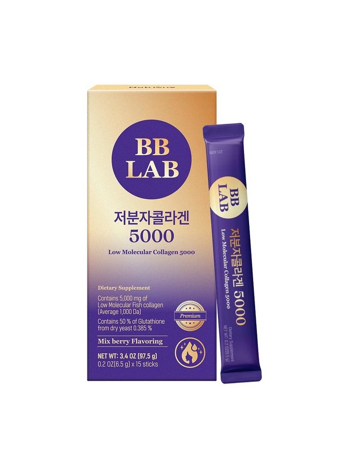 BB LAB Low Molecular Collagen 5000, Powder Type Korean Marine Collagen, Fish Collagen Peptides, Hyaluronic Acid, Elastin, Glutachione, Vitamin C, Fast Absorb, Mix Berry Flavor - Image 1
